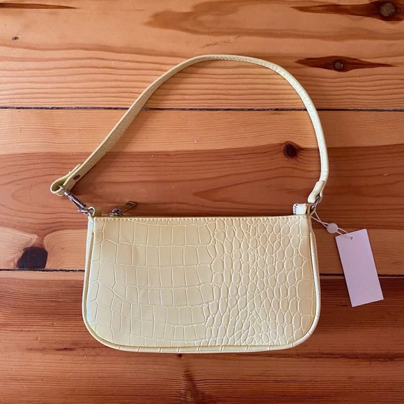 ONLY Croc-Effect Baguette Bag - Yellow - Picture 5 of 6